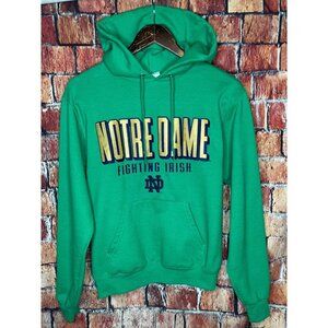 Notre Dame Fighting Irish ND Green Embroidered Sweatshirt Hoodie Champion Small